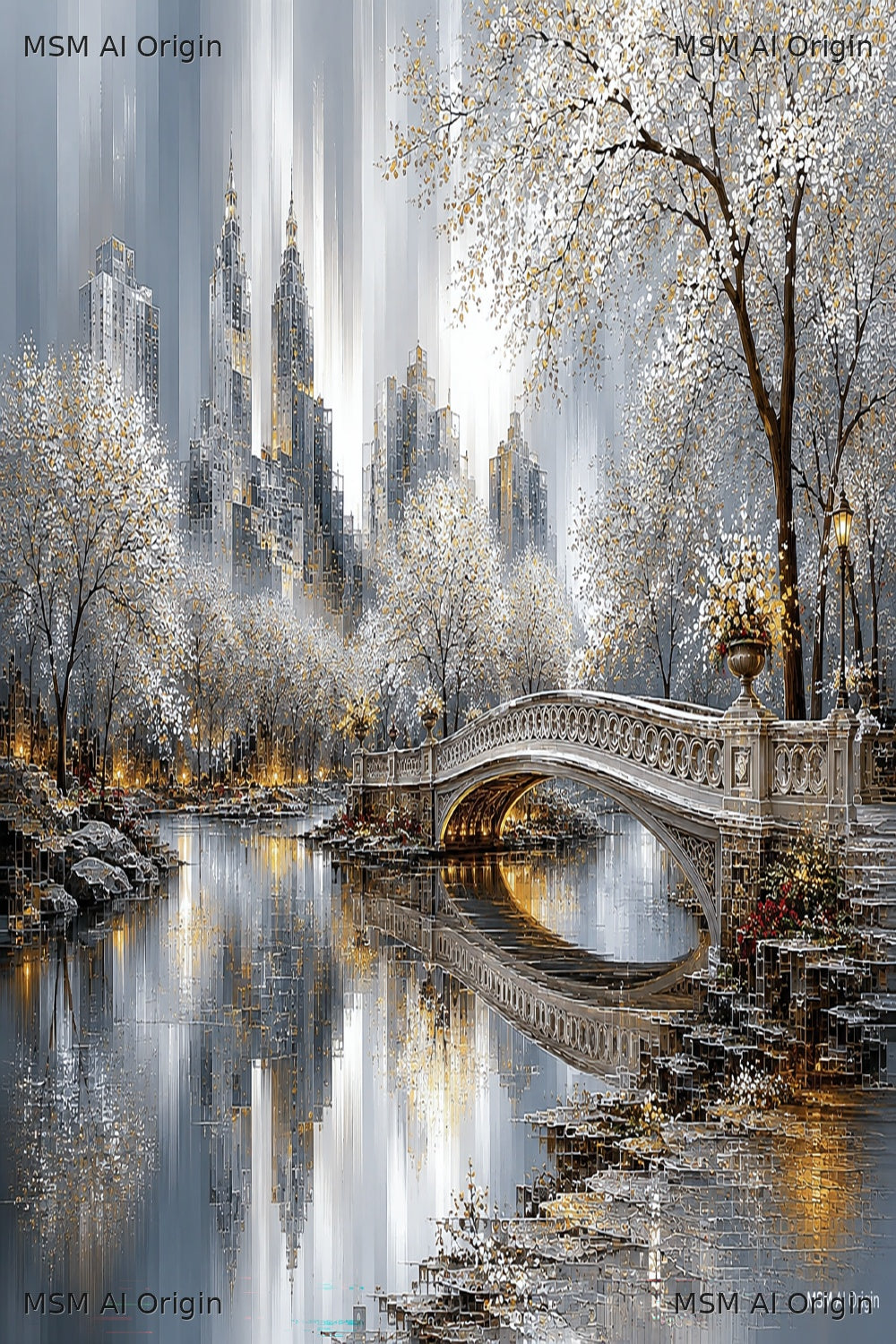 New York's Golden Garden – Digital Art Print | Instant Download