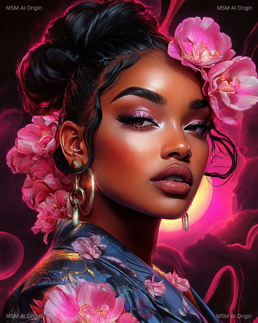 Cherry Blossom Nightfall – Digital Art Print | Instant Download