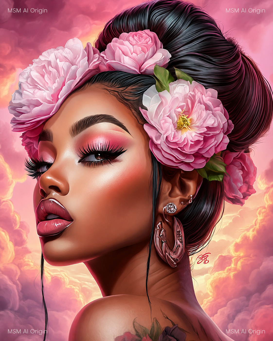 Floral Crown Beauty – Digital Art Print | Instant Download