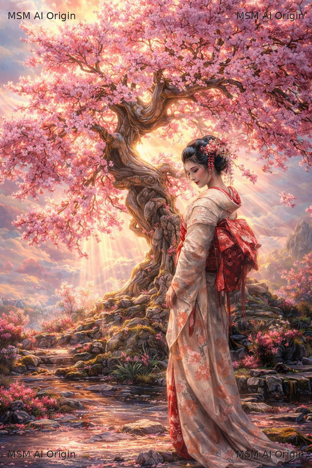 A Quiet Bow to Spring – Digital Art Print | Instant Download