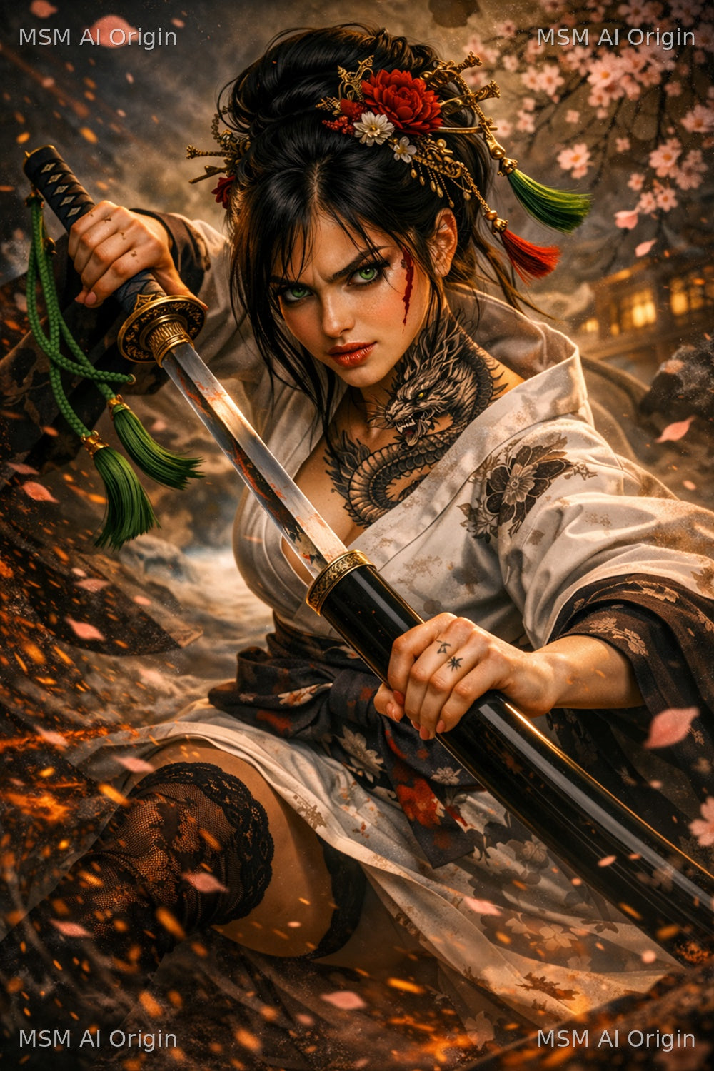 Ember of the Dragon Blade – Digital Art Print | Instant Download