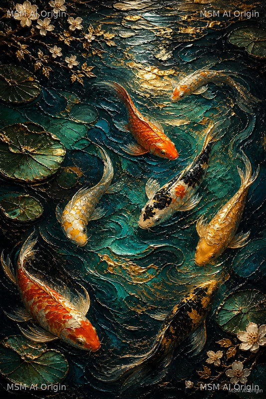 Golden Waters of Serenity – Digital Art Print | Instant Download