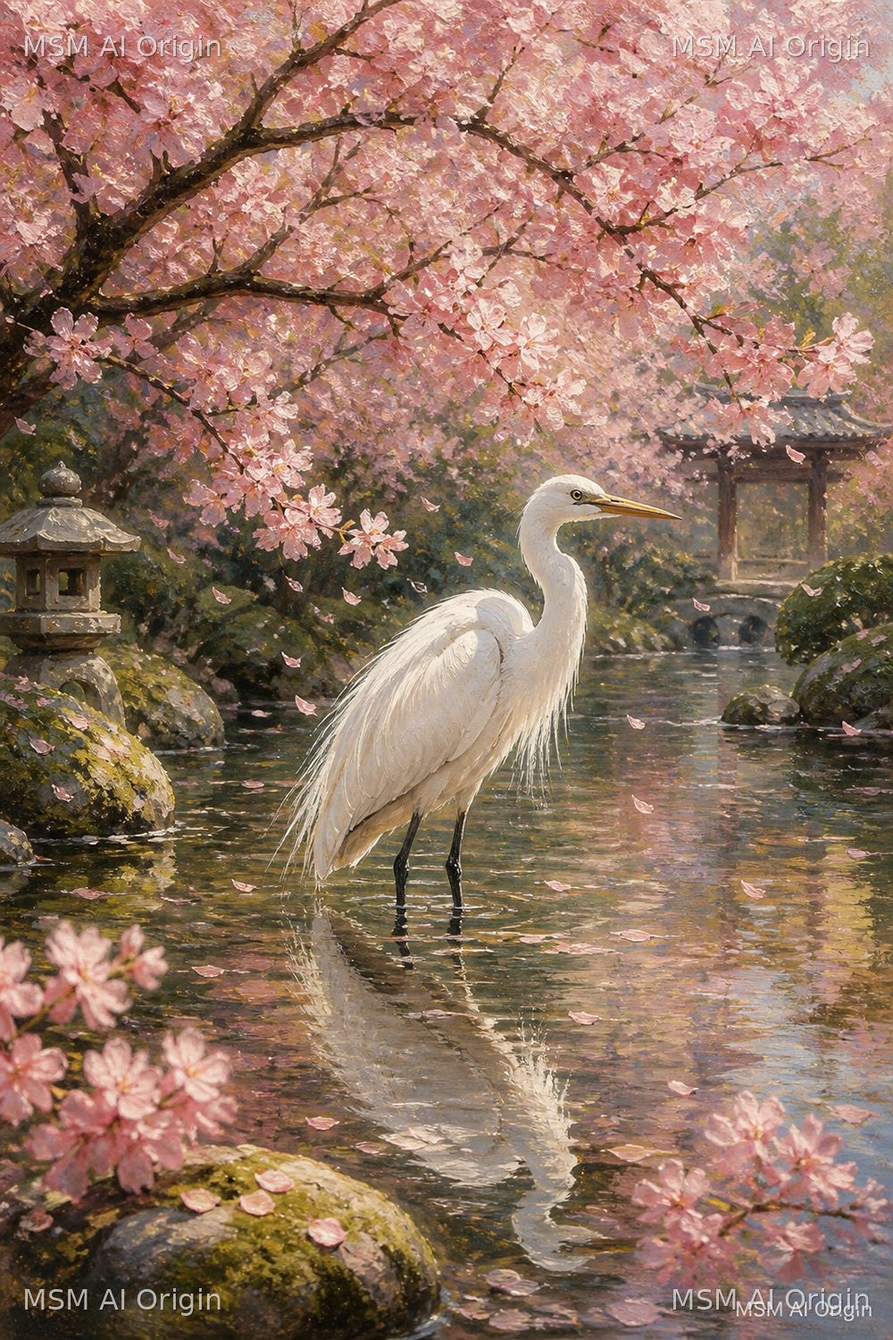 Grace Beneath the Blossoms – Digital Art Print | Instant Download