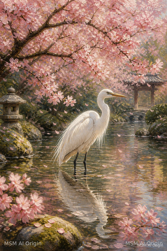 Grace Beneath the Blossoms – Digital Art Print | Instant Download