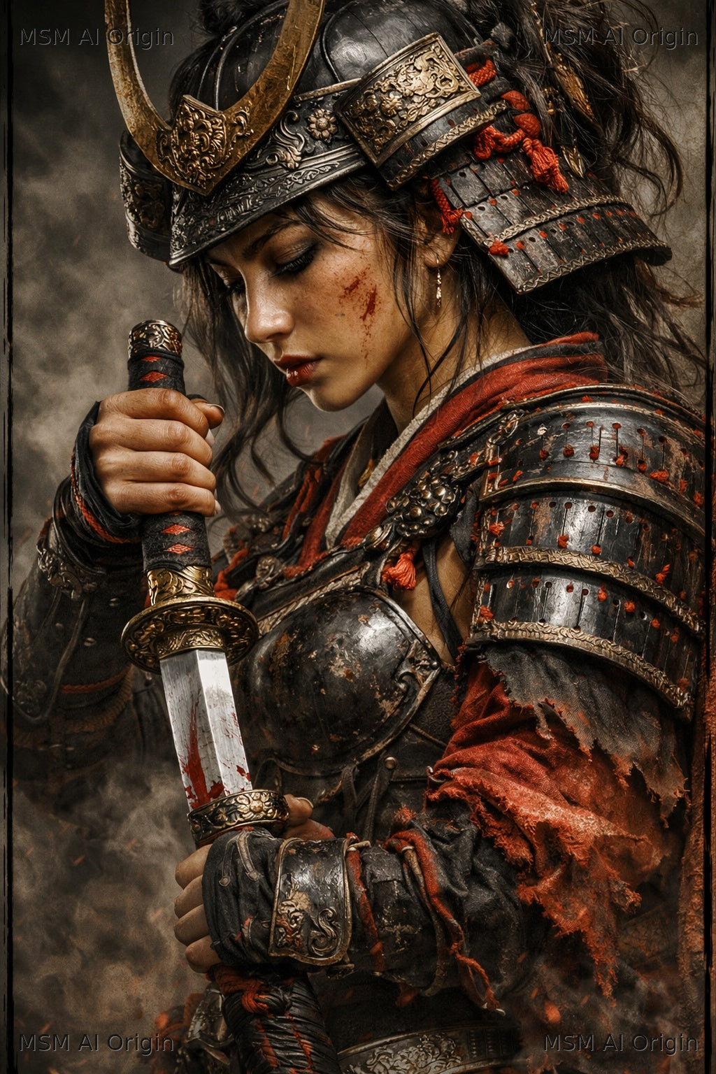 Last Light of the Shogun – Digital Art Print | Instant Download