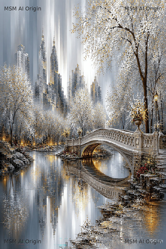 New York's Golden Garden – Digital Art Print | Instant Download