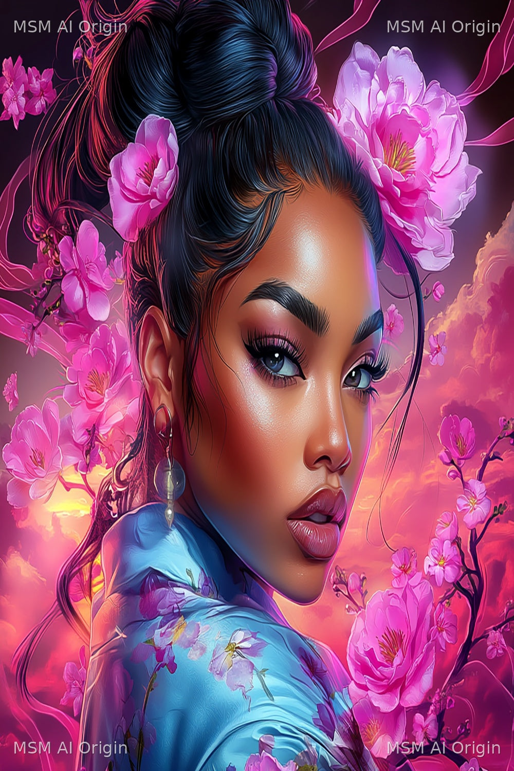 Orchid Afterglow Empress – Digital Art Print | Instant Download