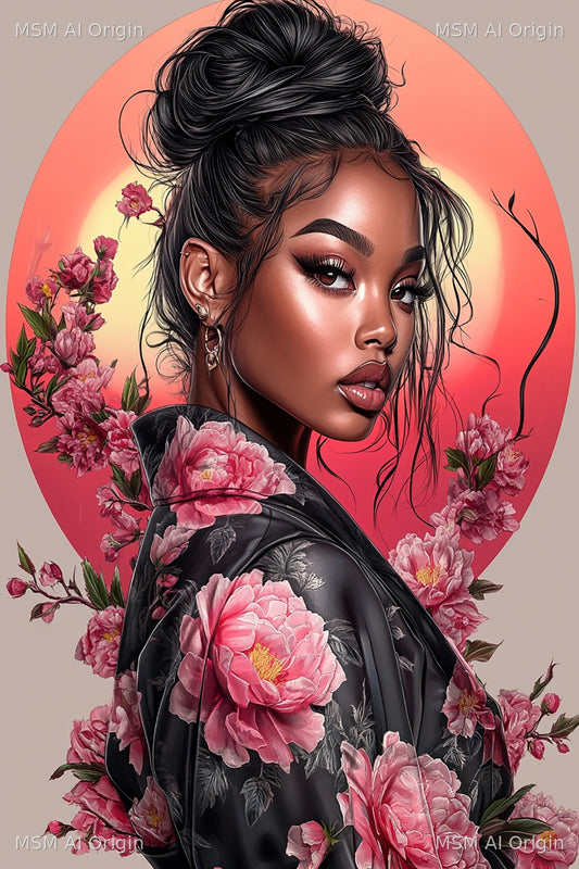 Petals & Poise – Digital Art Print | Instant Download