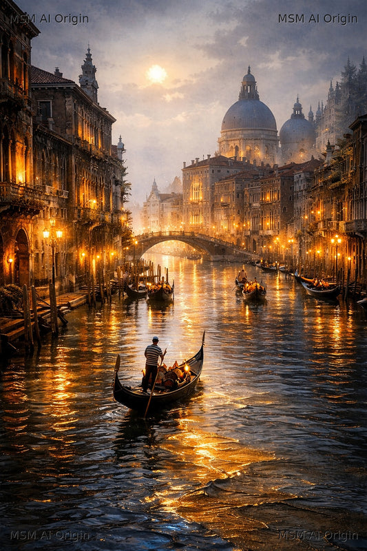 Venice in Liquid Light – Digital Art Print | Instant Download