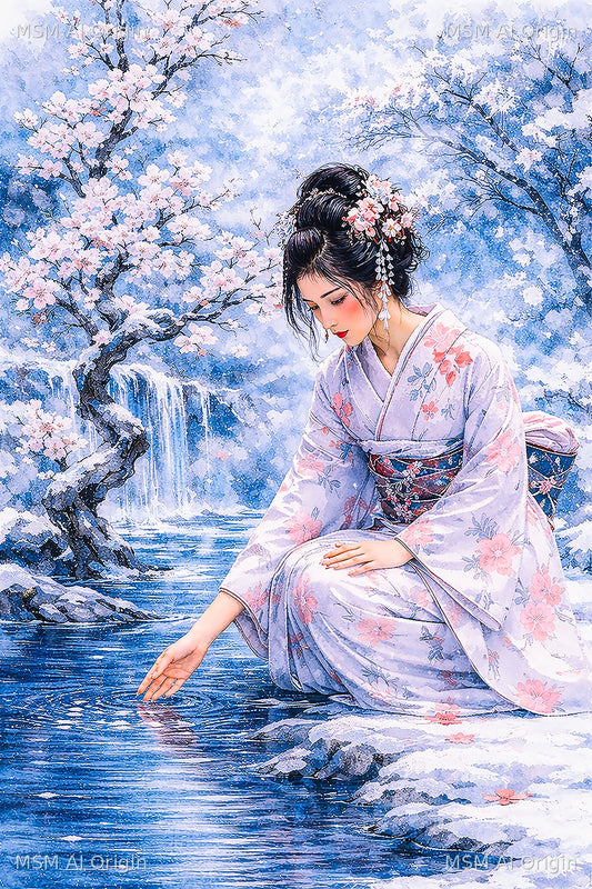 Winter's Gentle Touch – Digital Art Print | Instant Download